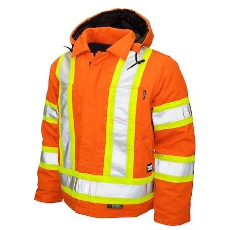 Hi-Vis Safety Jacket, 100% Cotton 10 oz Duck, Class 1 Type O, Orange, XS MPN:S45711
