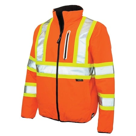 Hi-Vis Reversible Safety Jacket, 300D Ripstop, 100% Polyester, Class 3 Type R, Hi-Vis Orange, 3XL MPN:SJ272