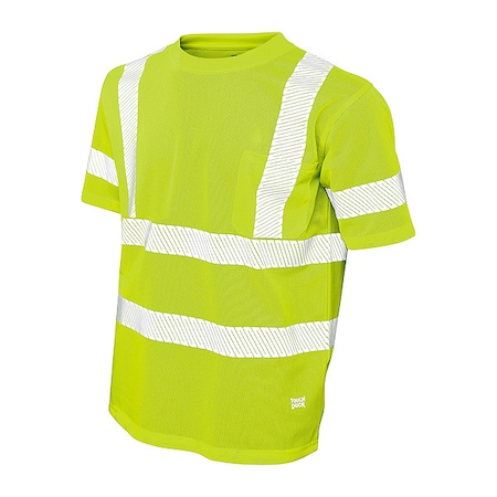 Men's T-Shirt, Polyester, Pullover, 1 Pocket(s), Green, L MPN:ST071