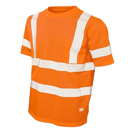 Hi-Vis Short Sleeve T-Shirt, 100% Polyester Micro Mesh, Orange, 4XL MPN:ST072