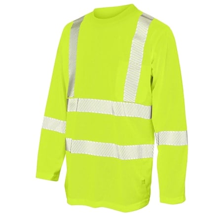 Hi-Vis Long Sleeve T-Shirt, 100% Polyester Micro-Mesh, Yellow, 5XL MPN:ST082