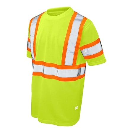 Men's T-Shirt, Polyester, Pullover, 0 Pocket(s), Green, L MPN:ST091