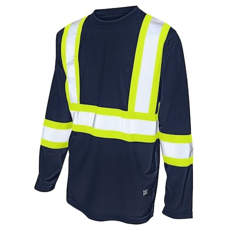 Hi-Vis Short Sleeve T-Shirt, 100% Polyester Micro-Mesh, Navy, 2XL MPN:ST101