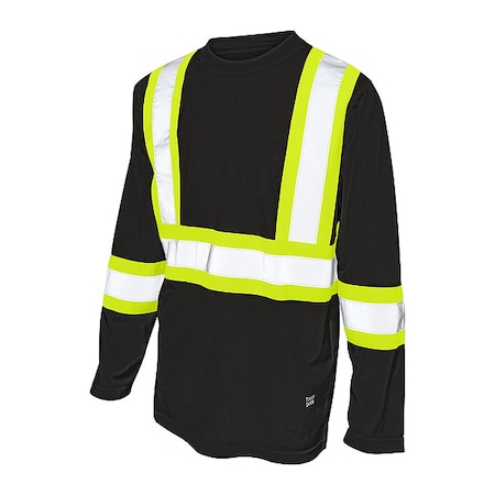 Men's T-Shirt, Polyester, Pullover, 0 Pocket(s), Black, 2XL MPN:ST101