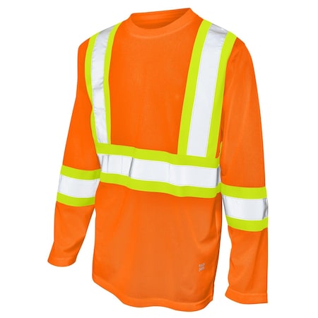 Hi-Vis Short Sleeve T-Shirt, 100% Polyester Micro-Mesh, Orange, 5XL MPN:ST102
