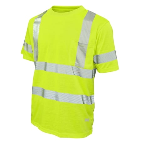 Short Sleeve Safety T-Shirt, 100% Polyester Jersey, Yellow, M MPN:ST121
