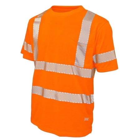 Short Sleeve Safety T-Shirt, 100% Polyester Jersey, Orange, 5XL MPN:ST122