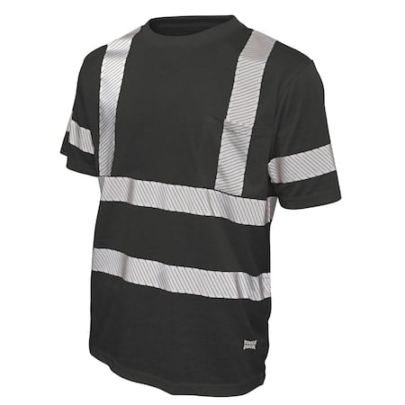 Short Sleeve Safety T-Shirt, 100% Polyester Jersey, Black, 5XL MPN:ST122