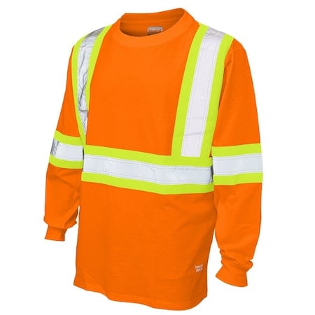 L/S Safety T-Shirt w/100pct.Cotton, Orng. MPN:ST211