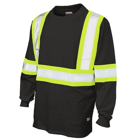 L/S Safety T-Shirt w/100pct.Cotton, Black MPN:ST211