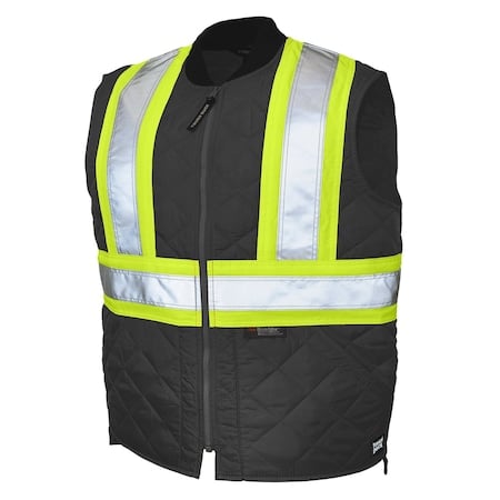 Hi-Vis Quilted Safety Vest XS Class 1 X Back, Zipper 3 Pockets MPN:SV051