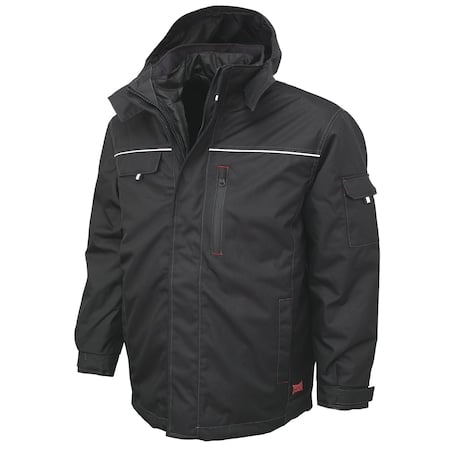 Jacket, 600d Polyester, zipper, Black, 4Xl MPN:WJ142