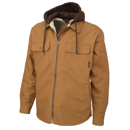 Duck Shirt, Sherpa-Lined, Hood, S, Brown MPN:WS032