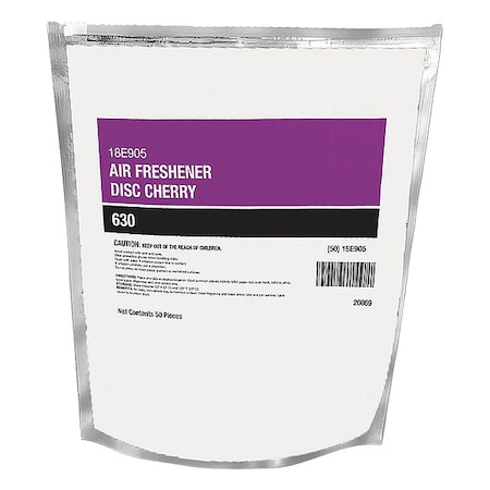 Air Freshener, Bag, 50 Count Tablets, Ready to Use, Cherry Fragrance MPN:18E905