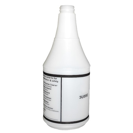 32 oz. Container Capacity, White, Plastic Preprinted Bottle MPN:130430