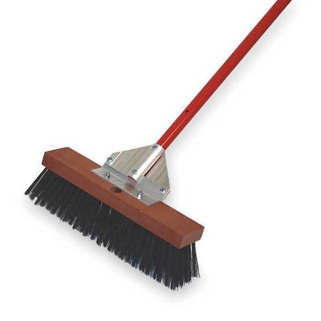 16 in Sweep Face Push Broom, Stiff, Synthetic, Black MPN:3PCA7