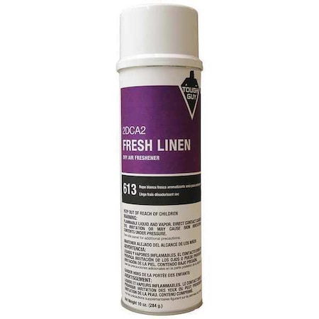 Air Freshener, Aerosol Spray Can, 10 oz, Ready to Use, Linen Fragrance MPN:2DCA2