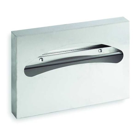 Toilet Seat Cover Dispenser, 1/2 Fold, 250 Cover Capacity, Wall Mount, Stainless Steel, Silver MPN:1ECK2