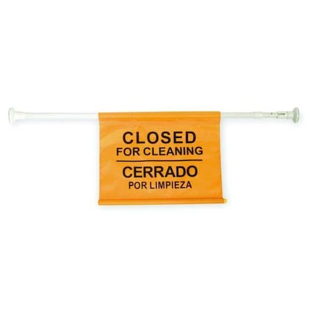 Door Barricade Sign, Steel, 42 in Height, 76 ft. Length, Yellow MPN:2LEB6