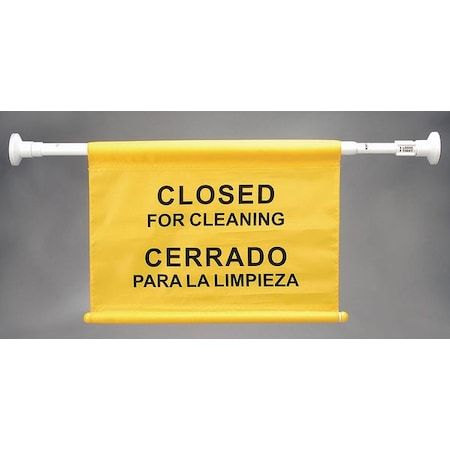 Door Barricade Sign, 14 in Height, 32 in to 52 in Width, Aluminum, Nylon, Horizontal Rectangle MPN:320211