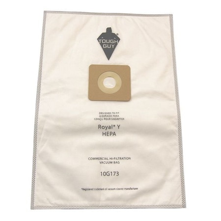 Vacuum Bag, 5-Ply, Synthetic HEPA Filter Bag, 10 PK MPN:10G173