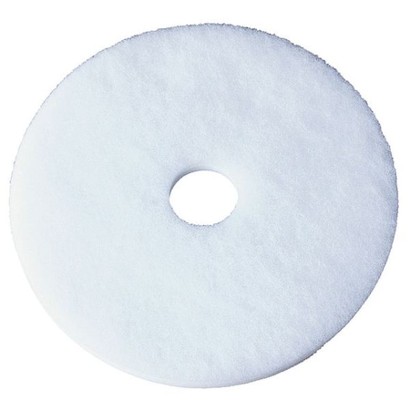 Scrubbing Pad, 13 in Dia, White, PK5 MPN:6DNA6