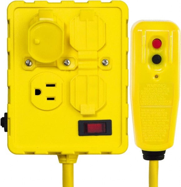 4 Outlets, 125 Volt, 15 Amp, Yellow, Quad Outlet Box MPN:30434052