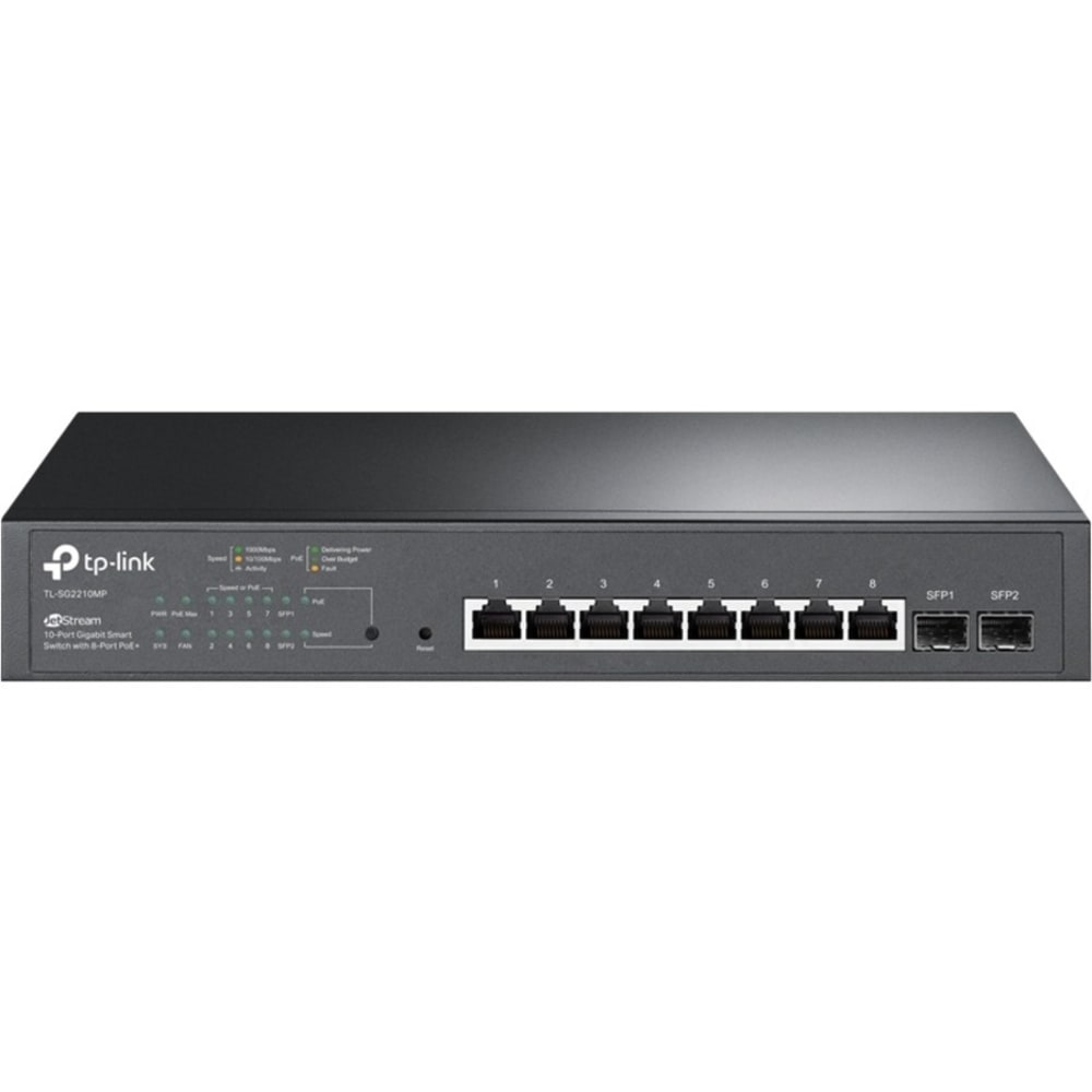 TP-LINK JetStream 10-Port Gigabit Smart Switch With 8-Port PoE+ MPN:TL-SG2210MP