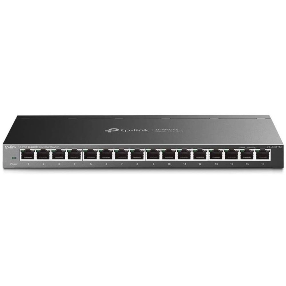 TP-Link TL-SG116E - 16-Port Gigabit Easy Smart Switch - Plug & Play - Desktop/Wall-Mount - Sturdy Metal w/ Shielded Ports - TLSG116E MPN:TL-SG116E