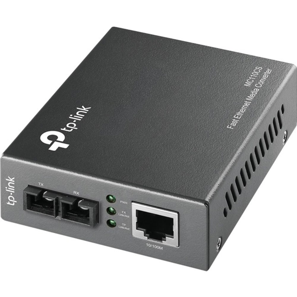 TP-LINK MC110CS - Fast Ethernet SFP to RJ45 Fiber Media Converter - Fiber to Ethernet Converter - 10/100Mbps RJ45 Port to 100Base-FX Single-Mode Fiber MPN:MC110CS