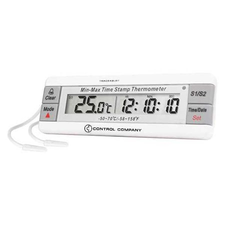 Digital Thermometer, 32 Degrees to 392 Degrees F for Wall or Desk Use MPN:4307