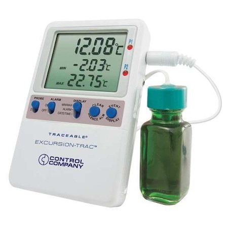 Digital Data Logging Thermometer, Excursion-Trac with Bottle Probe Style MPN:6430