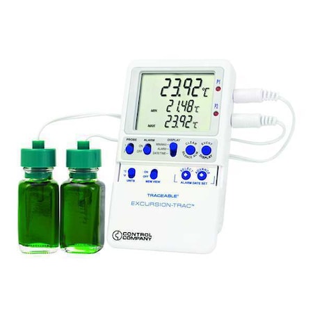 Digital Data Logging Thermometer, Excursion-Trac with (2) Bottle Probe Style MPN:6431
