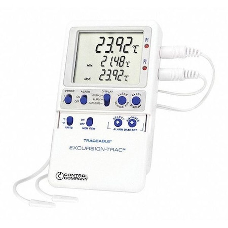 Digital Data Logging Thermometer, Excursion-Trac with (2) Bullet Probe Style MPN:6433