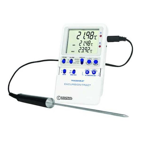 Digital Data Logging Thermometer, Excursion-Trac with Stainless Steel Probe Style MPN:6435