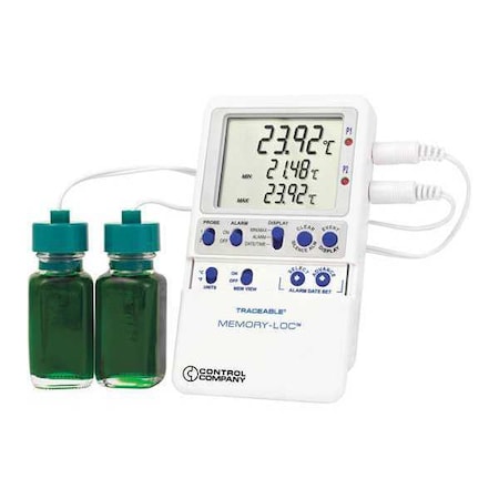 Digital Data Logging Thermometer, Memory-Loc with (2) Bottle Probe Style MPN:6441