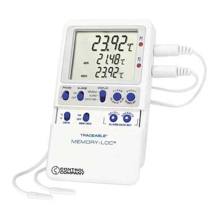 Digital Data Logging Thermometer, Memory-Loc with (2) Bullet Probe Style MPN:6443