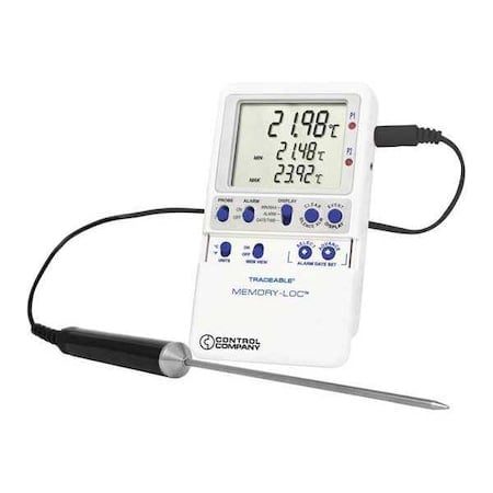 Digital Data Logging Thermometer, Memory-Loc with Stainless Steel Probe Style MPN:6445