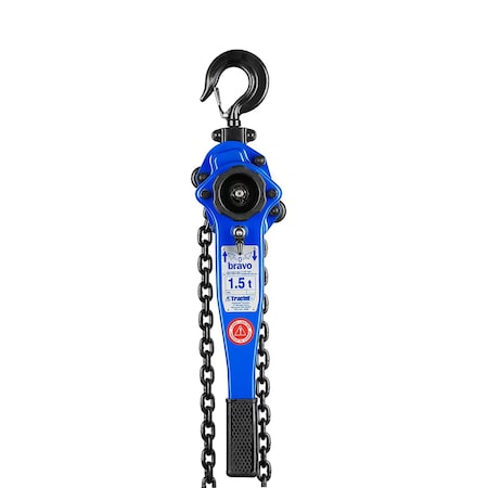 Lever Chain Hoist, 3, 000 lb Load Capacity, 5 ft Hoist Lift, 1.2 in. Hook Opening MPN:19679