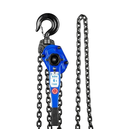Lever Chain Hoist, 12, 000 lb Load Capacity, 10 ft Hoist Lift, 2.6 in. Hook Opening MPN:19700
