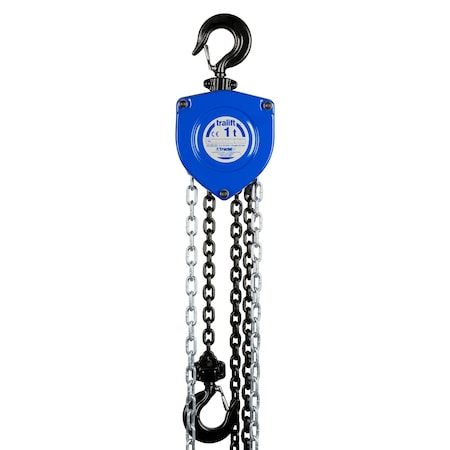 Tralift Manual Chain Hoist, 2, 000 lb. (1 Ton) Load Capacity, 15 ft. Lift MPN:19720