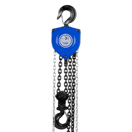 Tralift Manual Chain Hoist, 6, 000 lb. (3 Ton) Load Capacity, 20 ft. Lift MPN:19751