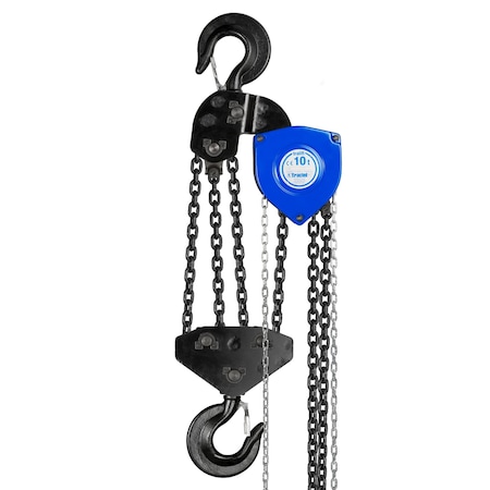 Tralift Manual Chain Hoist, 20, 000 lb. (10 Ton) Load Capacity, 10 ft. Lift MPN:19769