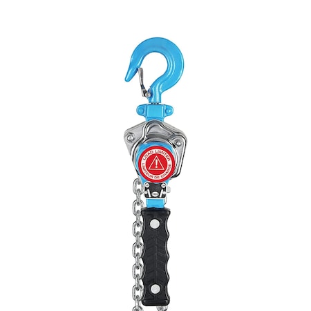 Lever Chain Hoist, 500 lb Load Capacity, 5 ft Hoist Lift, 1.1 in. Hook Opening MPN:19959