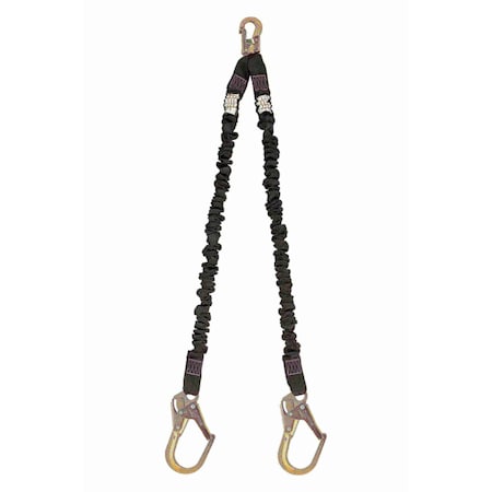 Stretchfor Shock Absorbing Lanyard, 4 1/2 to 6 ft. Length, 2 Leg(s) MPN:C526Y