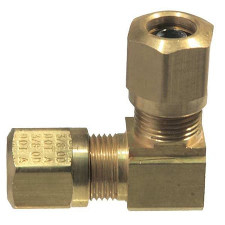 Elbow, Brass, Comp. 3/8 in, Comp. 1/2 in MPN:965-6