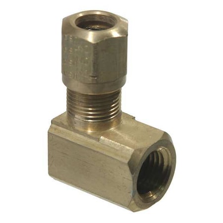 Elbow, Brass, Comp. 3/8 in, Comp. 1/4 in MPN:970-6-6