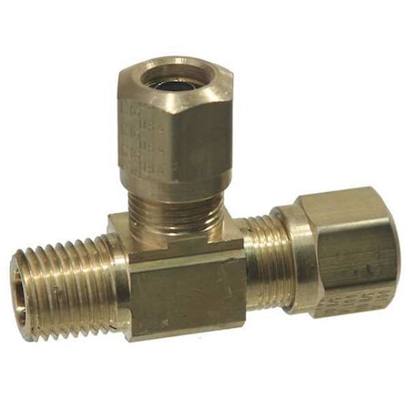 Male Run Tee, Compression, Brass, 3/8InPipe MPN:971-8-6-6NS