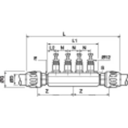 Port Manifold, Aluminum, Push to Connect MPN:6651 25 12 04GR