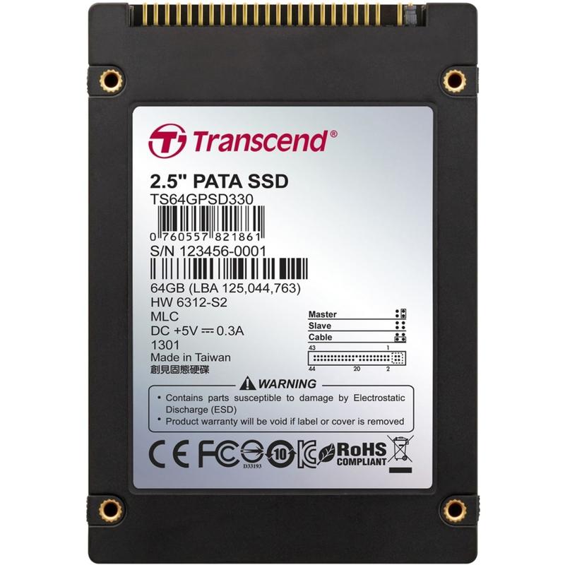 Transcend PSD330 - SSD - 64 GB - internal - 2.5in - IDE/ATA MPN:TS64GPSD330